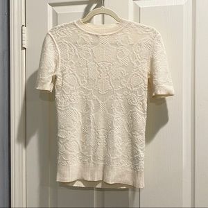 Reiss form fitting wool blend patterned sweater